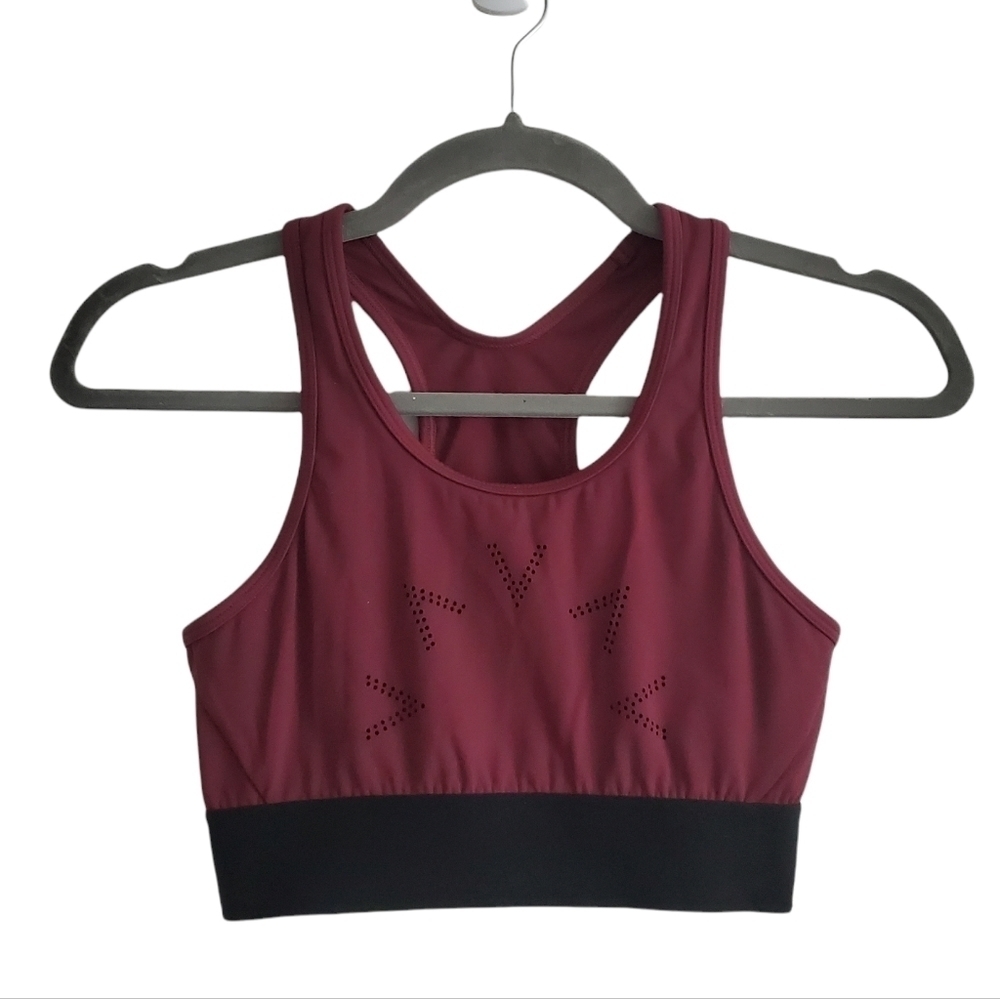 Varley Maroon Aspen Yoga‎ Logo Racerback Athletic Sports Bra